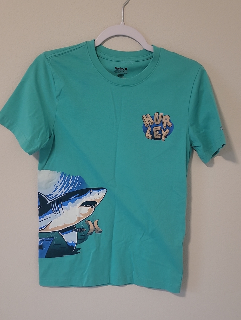 Hurley Kids Turquoise Shark Graphic Tee